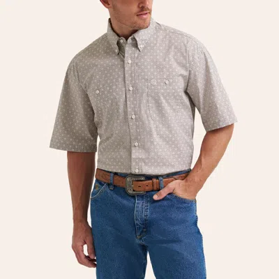 Wrangler George Strait Men's Brown Geo Print Shirt In Pink