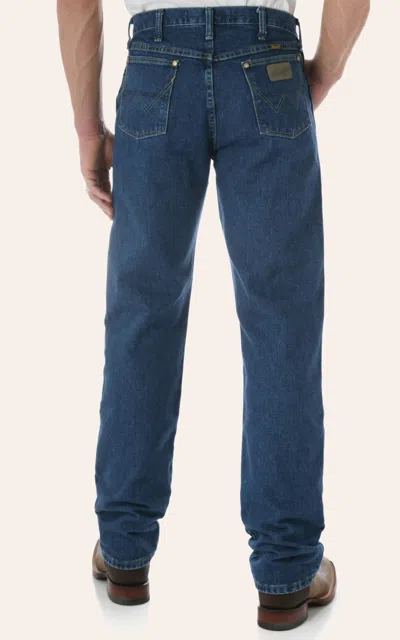 Wrangler George Strait Men's Cowboy Cut Heavyweight Stone Tapered Leg Original Fit Jean In Blue