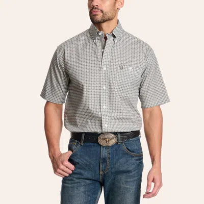 Wrangler George Strait Men's Dark Gray Geo Print Shirt