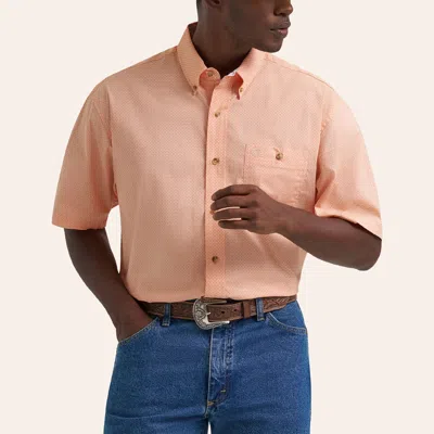Wrangler George Strait Men's Peach Geo Print Shirt In Pink