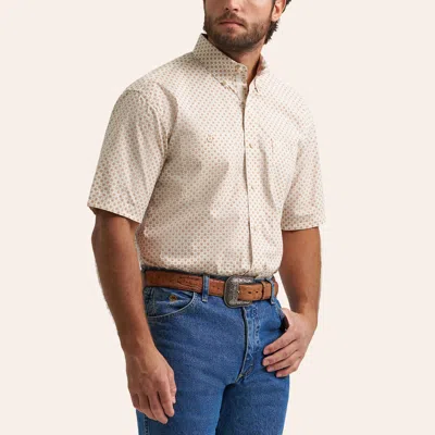 Wrangler George Strait Men's Tan Geo Print Shirt In Neutral