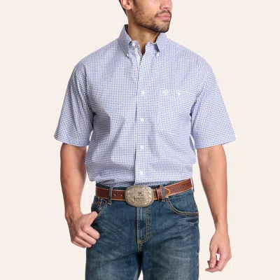 Wrangler George Strait Men's White & Blue Geo Print Shirt