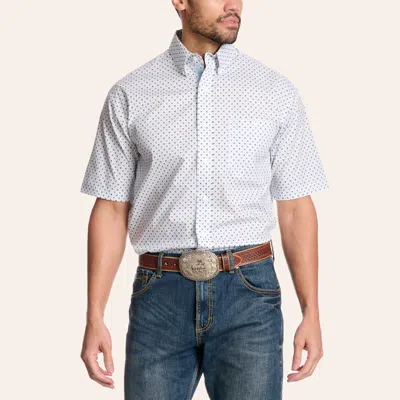 Wrangler George Strait Men's White Glacier Lake Geo Print Shirt