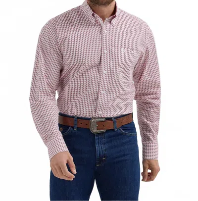 Wrangler George Strait One Pocket Shirt In White/red In Multi