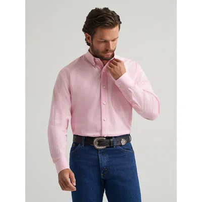 Wrangler ® George Strait™ Solid One Pocket Button Down Shirt In Bubble Pink