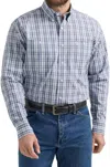 Wrangler George Strait Button Down Shirt In Navy/white In Blue