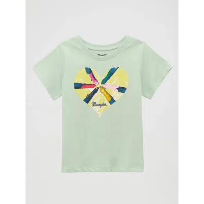 Wrangler Kids' Girl's Cowgirl Boot Love Graphic Tee In Green