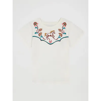 Wrangler Kids' Girl's Embroidered Western Tee In White