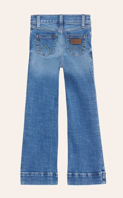 Wrangler Girl's Embry Medium Wash Trouser Jeans In Blue