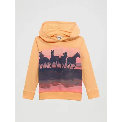 Wrangler Kids' Girl's Graphic Pullover Hoodie In Orange