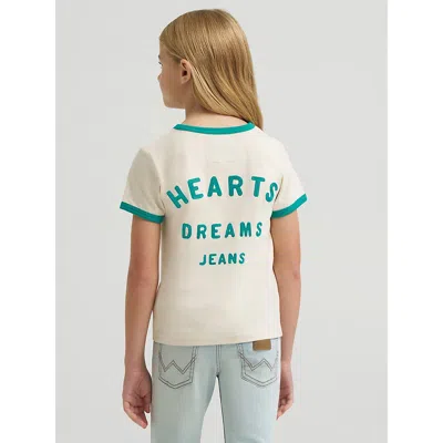 Wrangler Kids' Girl's Lainey Wilson X  Hearts Dreams Ringer Tee In Birch In White