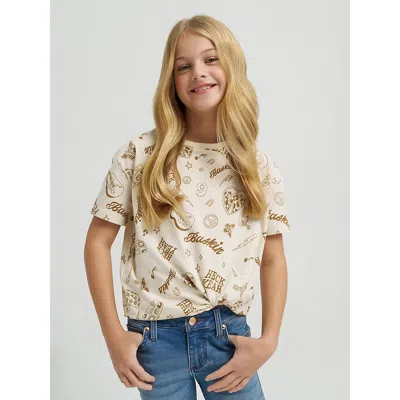Wrangler Kids' Girl's Lainey Wilson X  Life Of Lainey Oversized Tee In Birch In Neutral
