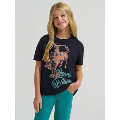 Wrangler Kids' Girl's Lainey Wilson X  Work Oversized Tee In Black Beauty