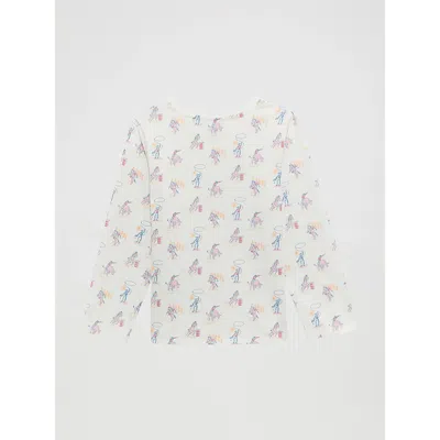 Wrangler Kids' Girl's Long Sleeve Cowgirl Graphic Tee In White