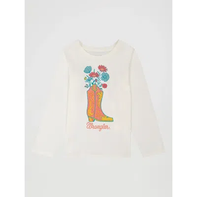 Wrangler Kids' Girl's Long Sleeve Western Graphic Tee In White