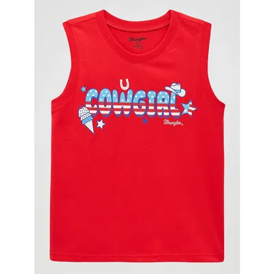 Wrangler Kids' Girl's Western Graphic Tank In Red