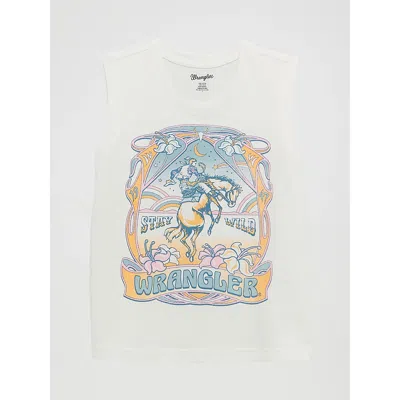 Wrangler Kids' Girl's Western Graphic Tank In White