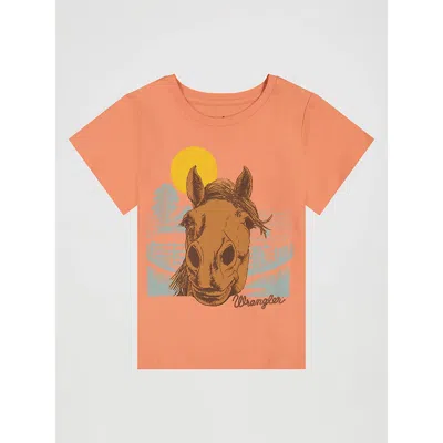 Wrangler Kids' Girl's  Western Graphic Tee In Pink In Orange