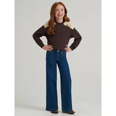 Wrangler Kids' Girl's  X Lainey Wilson Wide Leg Jean In  Blue