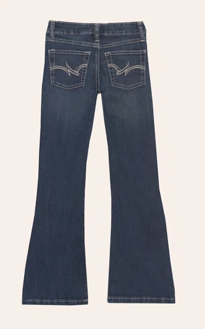 Wrangler Girls' Dark Wash Boot Cut Jeans In Blue