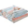 Wrangler Glen Canyon Stripe Ultra Soft Plush Fleece Blanket In Blue