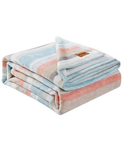 Wrangler Glen Canyon Stripe Ultra Soft Plush Fleece Blanket In Blue