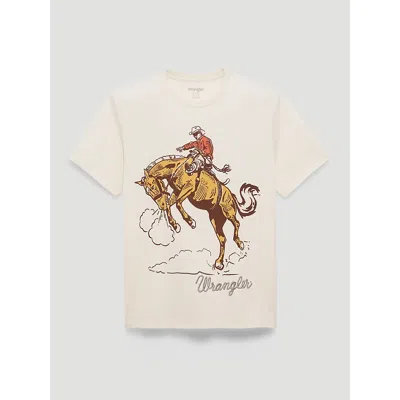 Wrangler Golden Bronc Dual Graphic T-shirt In Antique White