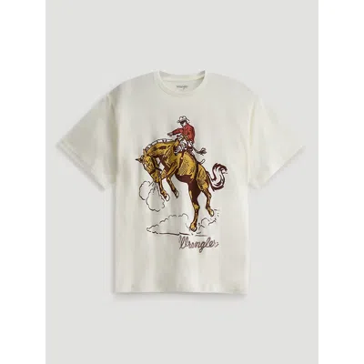 Wrangler Golden Bronc Girlfriend Dual Graphic Tee In Marshmallow In White