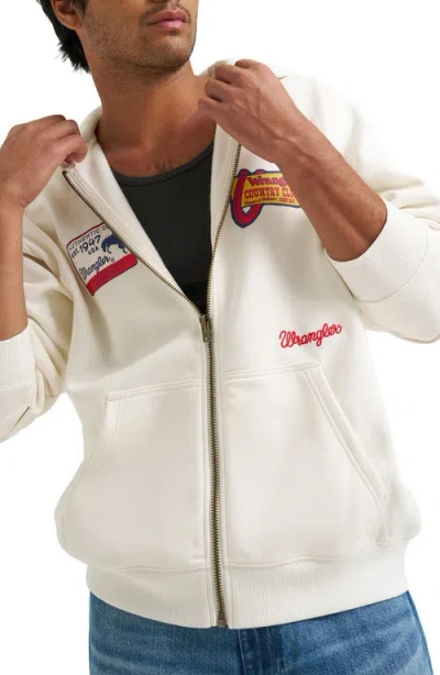 Wrangler Graphic Full Zip Hoodie In White