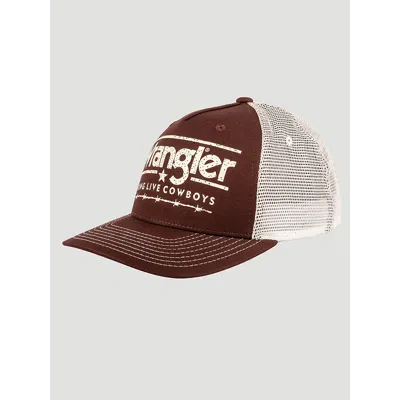 Wrangler Grit Trucker Baseball Cap In Dark Brown