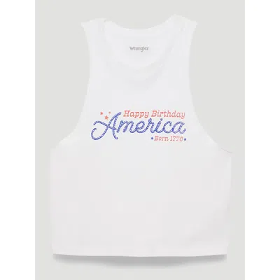 Wrangler Happy Birthday America Graphic Festival Tank In Bright White