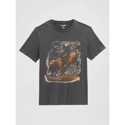 Wrangler Hard Way Rodeo Graphic T-shirt In Mineral Wash Black