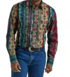 Wrangler Hecotah Aztec Snap Shirt In Multiple In Green