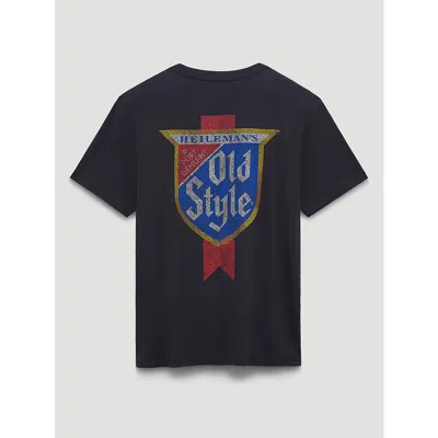 Wrangler Heileman's Old Style Shield Back Graphic T-shirt In Phantom In Black