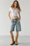 Wrangler High-rise Relaxed Denim Jort In Sand Surf, Women's At Urban Outfitters In Sand Surf