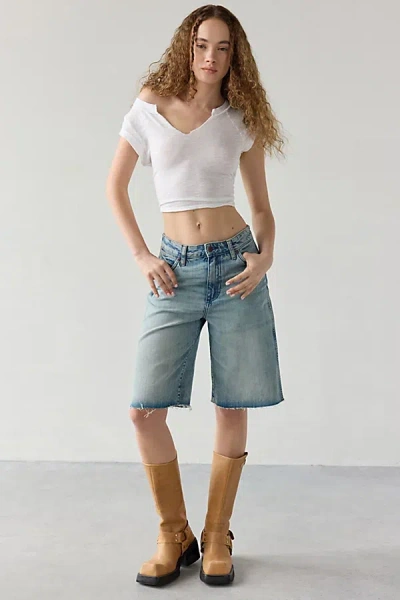 Wrangler High-rise Relaxed Denim Jort In Sand Surf, Women's At Urban Outfitters