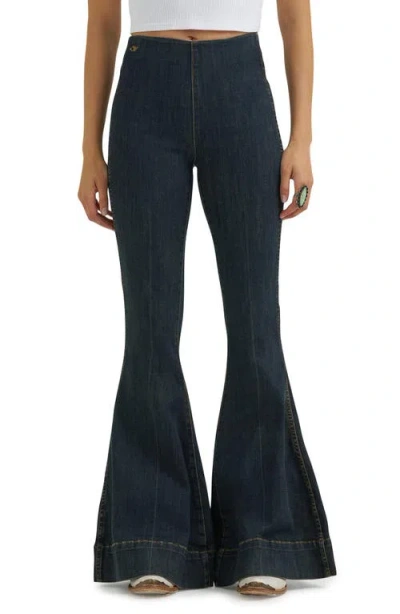 Wrangler High Waist Flare Jeans In Blue
