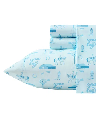 Wrangler Horse Farm Microfiber 3-pc. Sheet Set, Twin In Blue