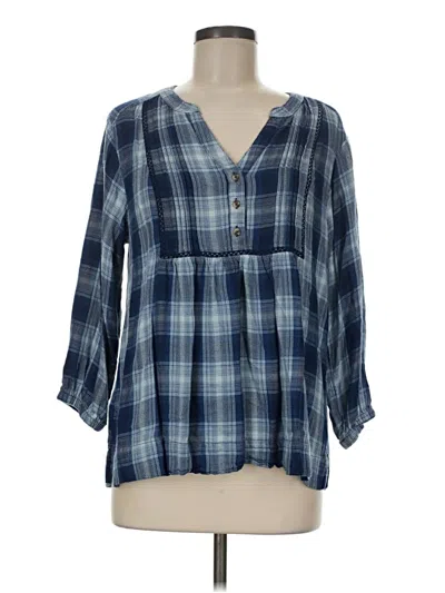 Pre-owned Wrangler Jeans Co 3/4 Sleeve Blouse In Blue