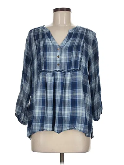 Pre-owned Wrangler Jeans Co 3/4 Sleeve Blouse In Blue