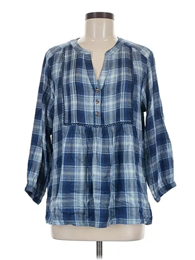 Pre-owned Wrangler Jeans Co 3/4 Sleeve Blouse In Blue
