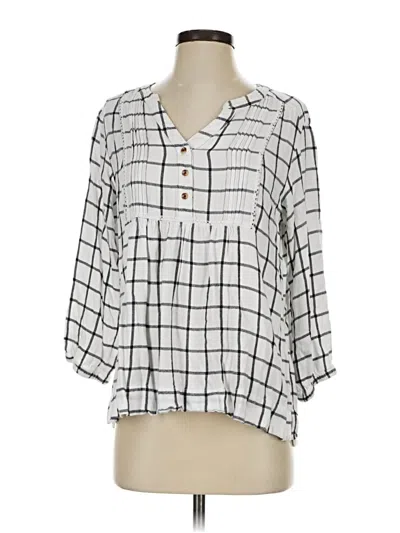 Pre-owned Wrangler Jeans Co 3/4 Sleeve Blouse In Gray