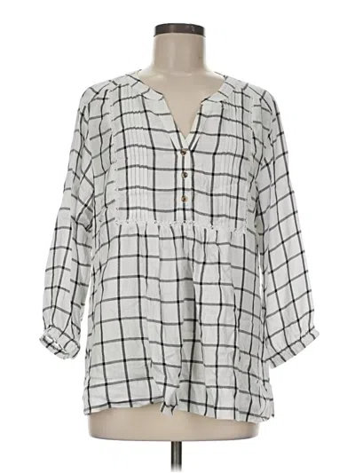 Pre-owned Wrangler Jeans Co 3/4 Sleeve Blouse In Gray