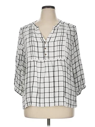 Pre-owned Wrangler Jeans Co 3/4 Sleeve Blouse In Gray