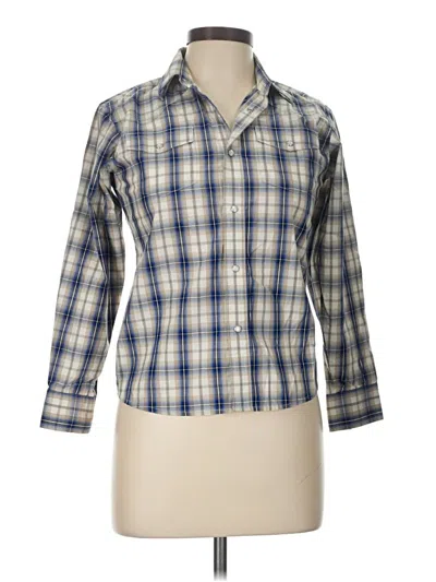 Pre-owned Wrangler Jeans Co 3/4 Sleeve Button Down Shirt In Blue