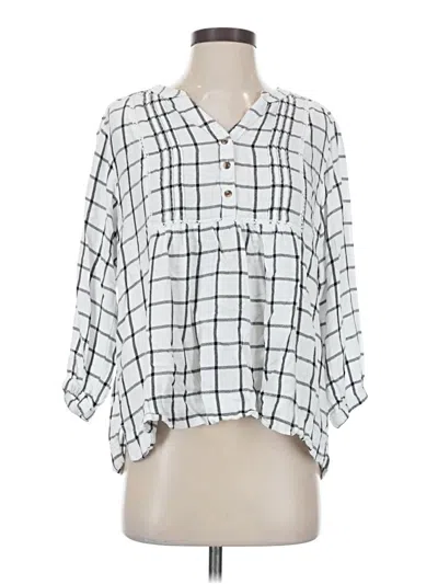 Pre-owned Wrangler Jeans Co 3/4 Sleeve Button Down Shirt In White