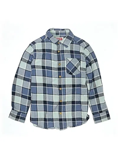 Pre-owned Wrangler Jeans Co Kids' Long Sleeve Button Down Shirt In Blue