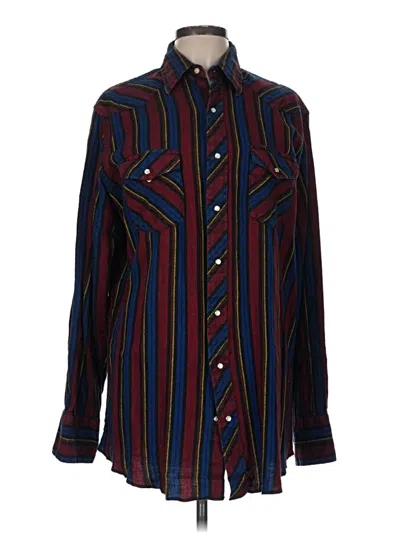 Pre-owned Wrangler Jeans Co Long Sleeve Button Down Shirt In Blue