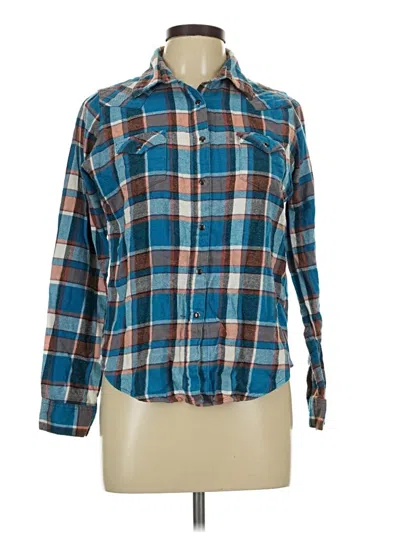 Pre-owned Wrangler Jeans Co Long Sleeve Button Down Shirt In Blue