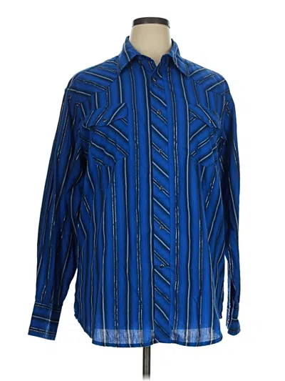 Pre-owned Wrangler Jeans Co Long Sleeve Button Down Shirt In Blue